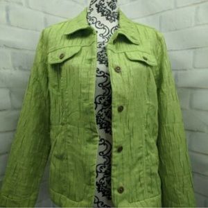Like NEW Christopher Banks lime green jacket/blazer, medium. Great condition!